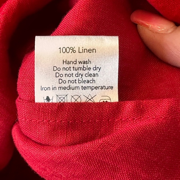 Lu.ciee‎ NWT 2 piece red linen pantsuit sustainable fabric size S/M - Picture 6 of 16